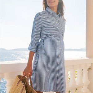 Seraphine Cotton & Lyocell Maternity & Nursing Shirt Dress